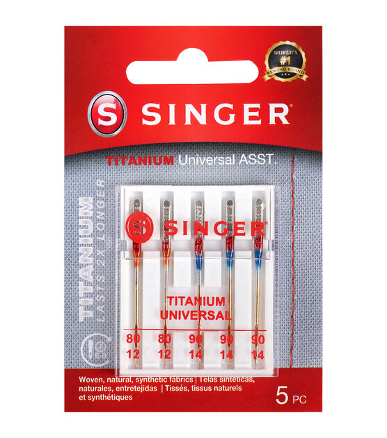 SINGER Titanium Universal Regular Point Machine Needles 5ct