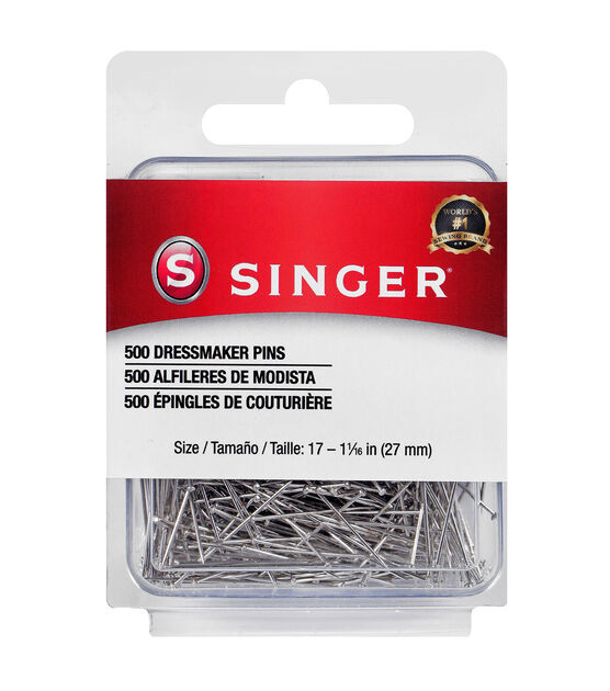 SINGER Dressmaker Pins - Size 17, 1-1/16", 500 Count