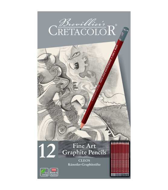 Cretacolor Fine Art Graphite Tin Set, Red Graphite Pencil Tin Set of 12, , hi-res, image 2