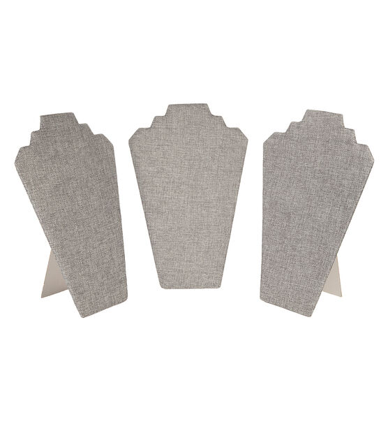 3pk Gray Flat Back Burlap Necklace Easels by hildie & jo