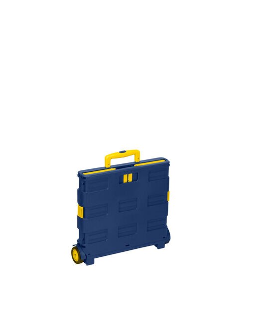 Honey Can Do 18" x 39" Blue & Yellow Folding Utility Cart With Handle, , hi-res, image 5