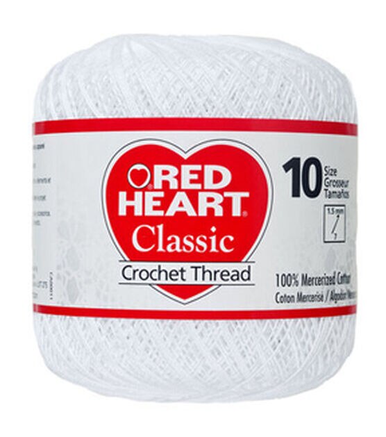 Red Heart Fashion Crochet Thread, Natural, 125 yds, Size 3, Cotton