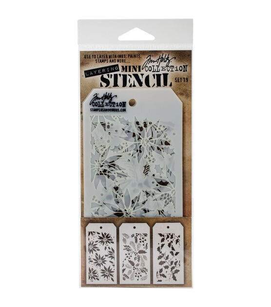 Stampers Anonymous Tim Holtz #19 Mini Layering Stencils Set 3ct, , hi-res, image 2