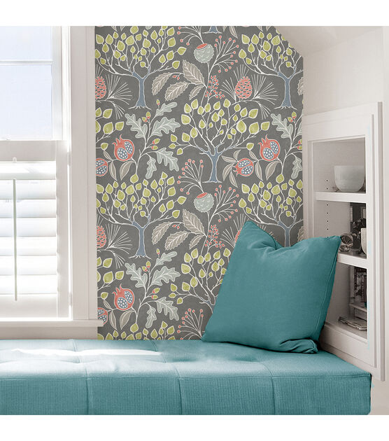 Wallpops Peel & Stick Wallpaper Groovy Garden Grey, , hi-res, image 5