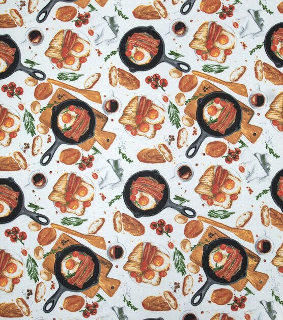 Breakfast Food Super Snuggle Flannel Fabric, , hi-res, image 2