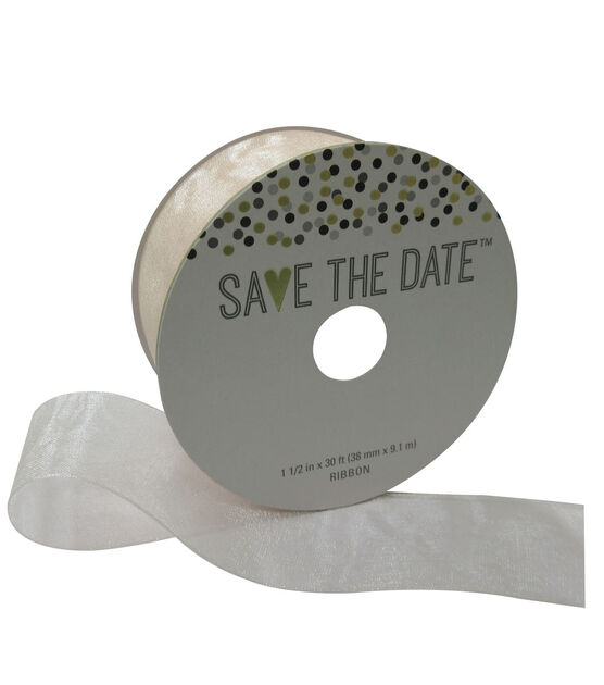 Save the Date 1.5" X 30' Blush Sheer Ribbon