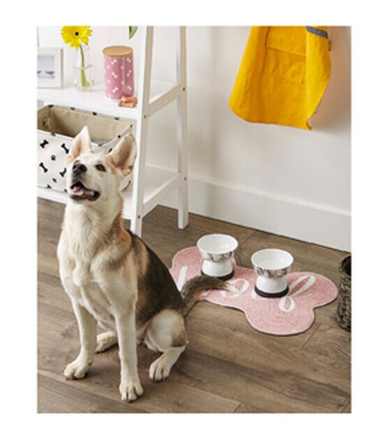 Design Imports Pink Woof Bone Pet Mat 16" x 24", , hi-res, image 6