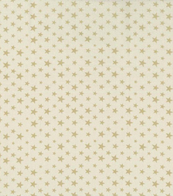 Cream Stars on Beige 43'' Patriotic Cotton Fabric