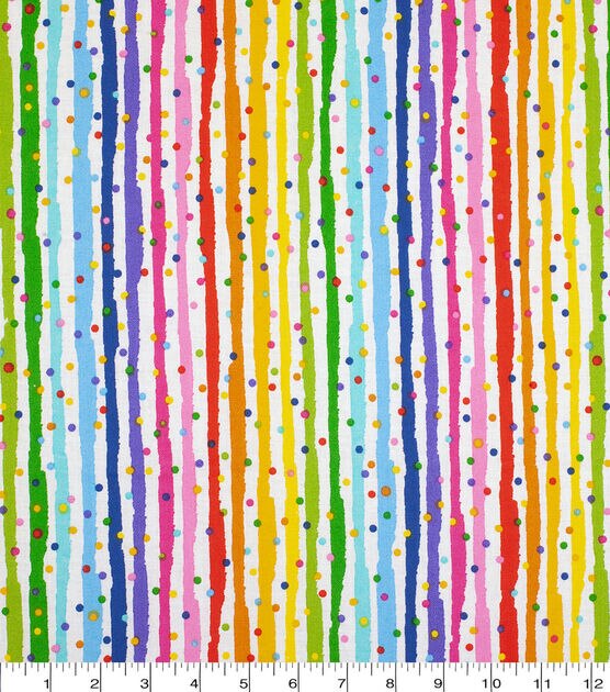 Stripe Dot Rainbow Celebration Novelty Cotton