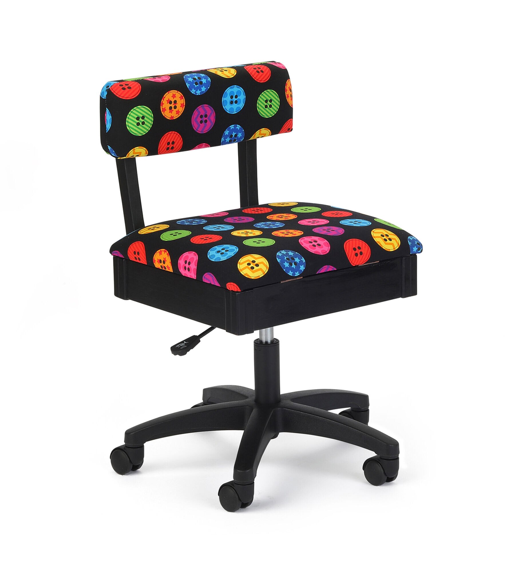 Arrow Adjustable Height Hydraulic Sewing & Craft Chair, Buttons, hi-res