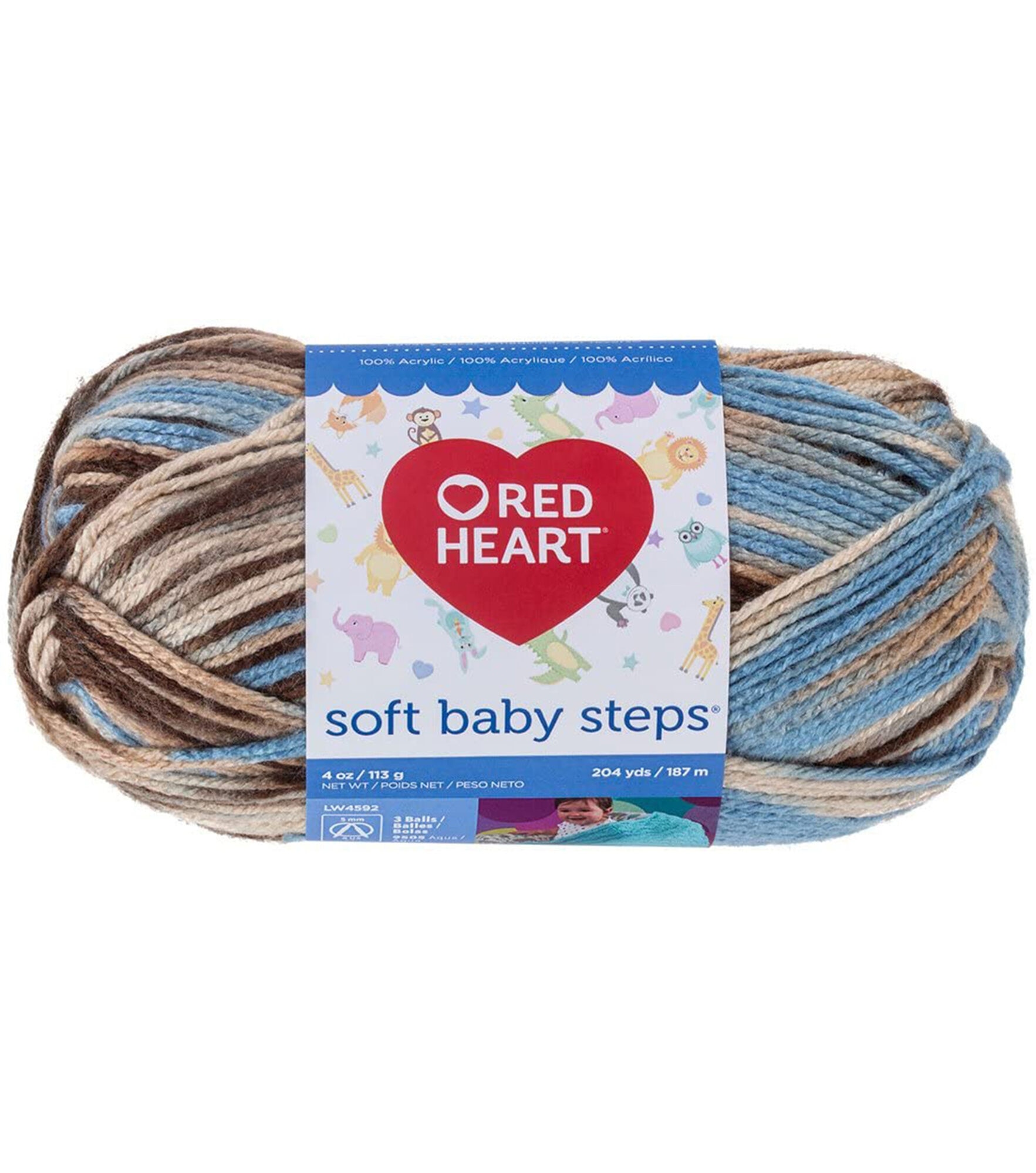 Red Heart Soft Baby Steps Worsted Acrylic Clearance Yarn, Blue Earth, hi-res