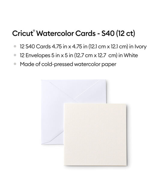 Cricut 5" x 5" Watercolor S40 Cards & Envelopes 24ct, , hi-res, image 3
