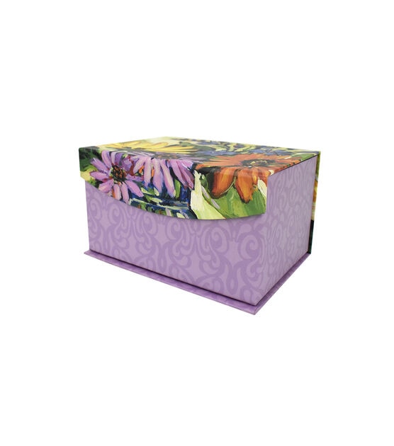8" Purple Gallery Floral Fliptop Box