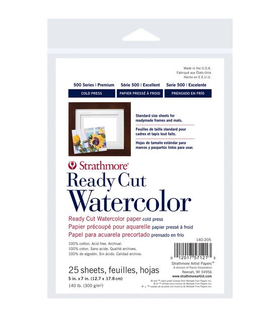 Strathmore Watercolor Paper Pack 5"X7" 25 Sheets