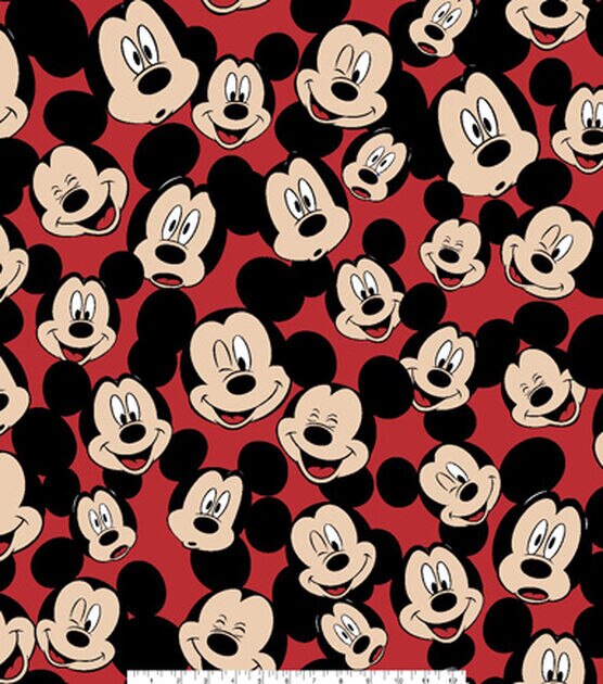 Disney Mickey Mouse Fleece Fabric 59'' Tossed Mickey Heads, , hi-res, image 2
