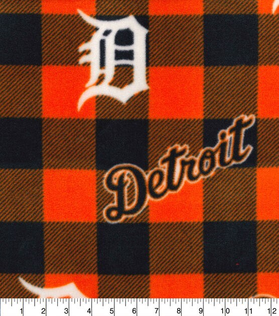 Fabric Traditions Detroit Tigers Fleece Fabric Buffalo Check