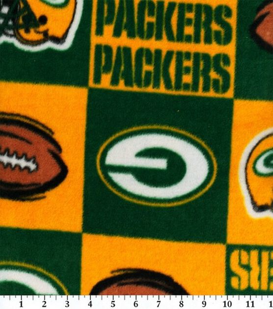 Fabric Traditions Green Bay Packers Fleece Fabric Block