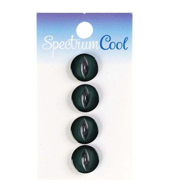 Spectrum Cool 9/16" Dark Green Fisheye 2 Hole Buttons 4pk