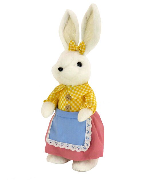 National Tree 14" Ms. Bunny in Yellow and Pink Outfit