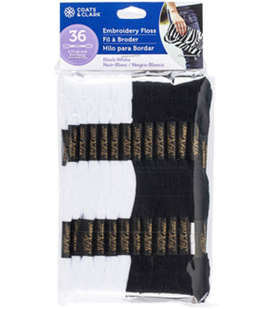 Coats & Clarks 36ct Black & White Cotton Embroidery Floss