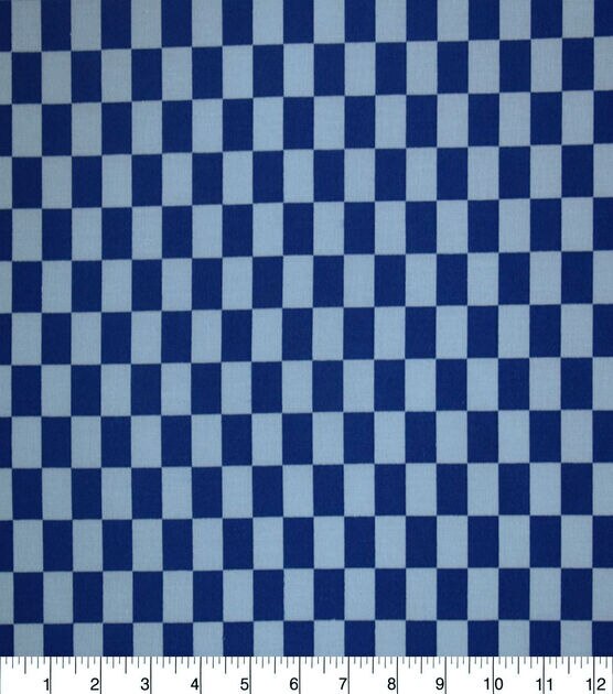 Dark & Light Blue Racing Check Quilt Cotton Fabric by Quilter's Showcase