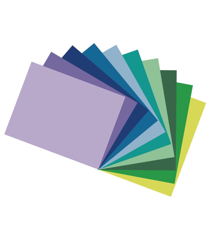 Pacon Tru-Ray Construction Paper 9"x12", Cool Assorted Colors, swatch