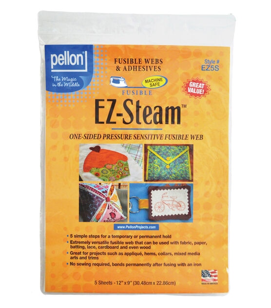 Pellon EZ Steam 9" x 12" One Sided Fusible Web Sheets 5pk