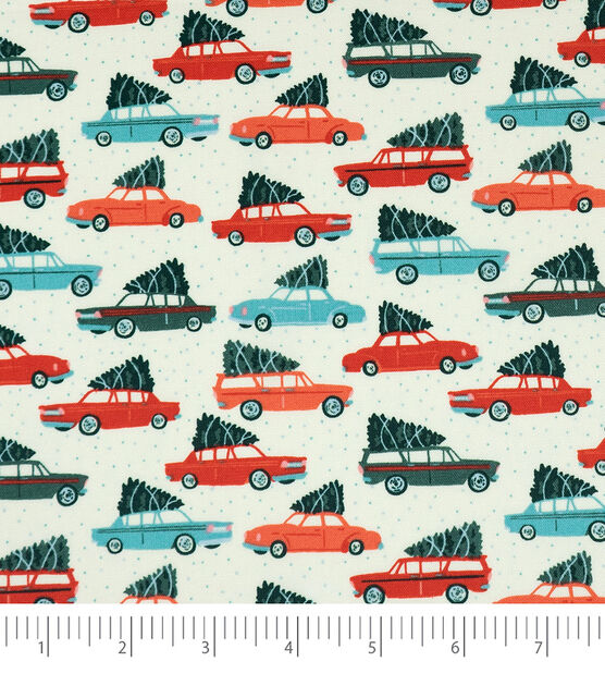 Singer Dots & Cars Christmas Cotton Fabric