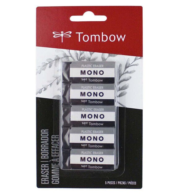 Tombow 5pk Mono Black Plastic Erasers
