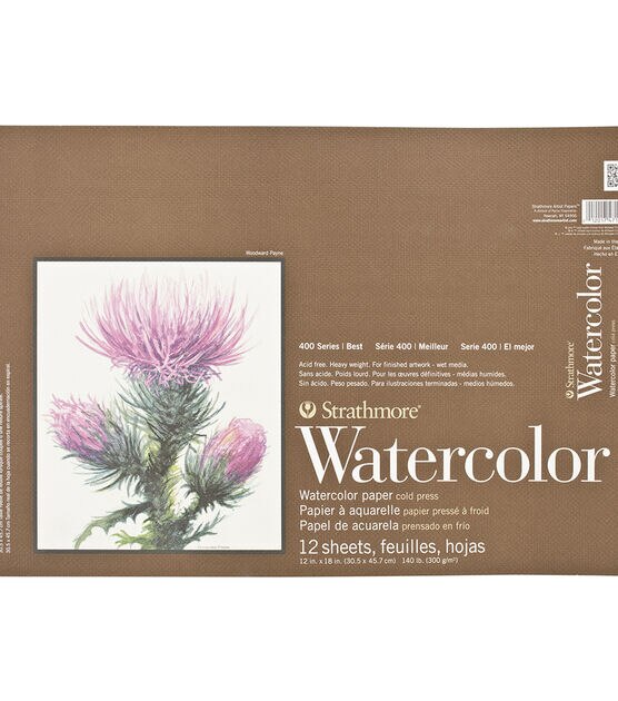 Strathmore Watercolor Paper Pad 12"X18" 140lb Cold Press 12 Sheets