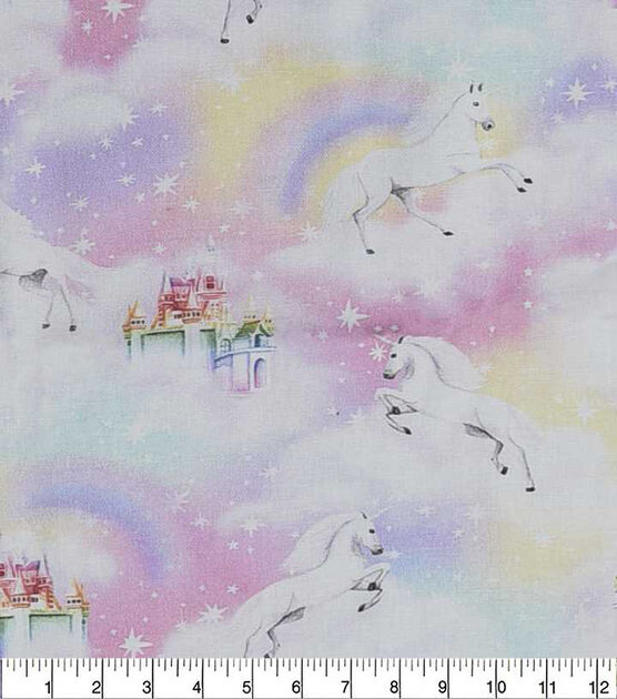 Unicorns And Rainbows Novelty Cotton Fabric, , hi-res, image 2