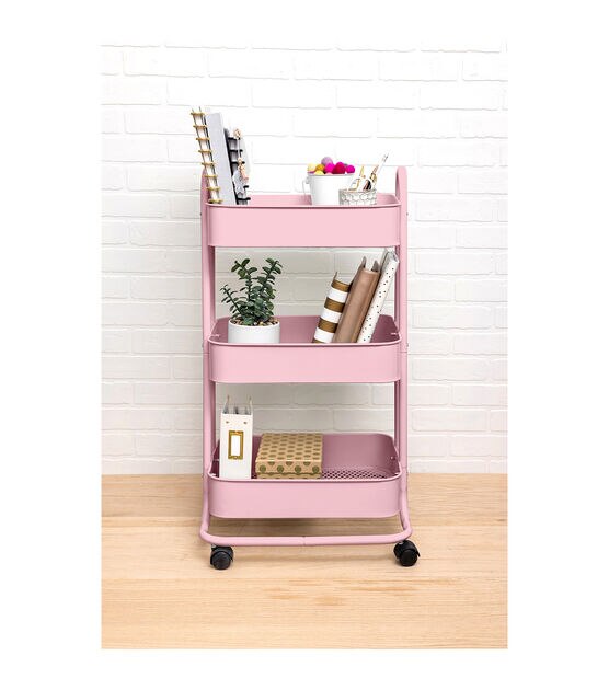 17" Rolling 3 Tier Metal Storage Cart by Top Notch, , hi-res, image 9