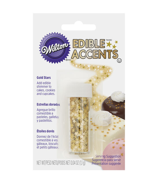 Wilton Edible Glitter Gold Stars, 0.4 oz