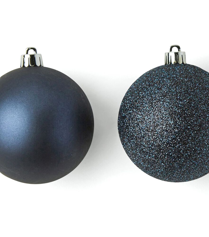 80mm Shatterproof Christmas Ball Ornaments 32ct by Place & Time, Navy, swatch, image 6