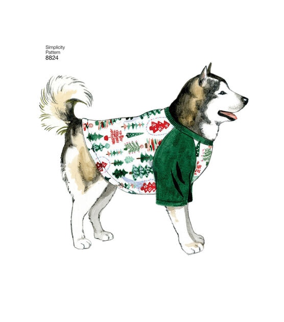 Simplicity S8824 Size S to L Dog Coats Sewing Pattern, , hi-res, image 6
