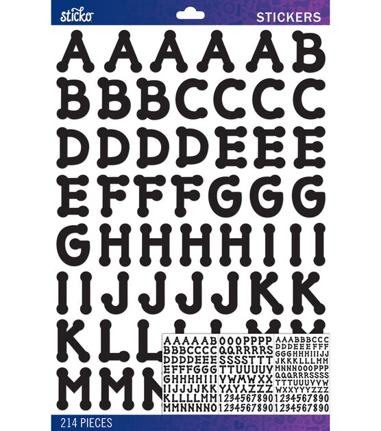 Sticko Alphabet Stickers Black Funky Dori Small – Craft N Color