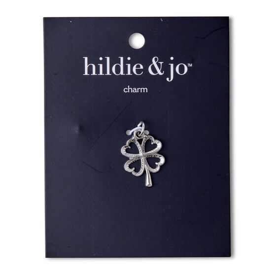 1" Silver Open Shamrock Charm by hildie & jo
