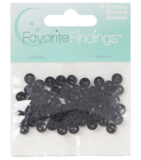 Favorite Findings 1/4" Black 2 Hole Buttons 75pk