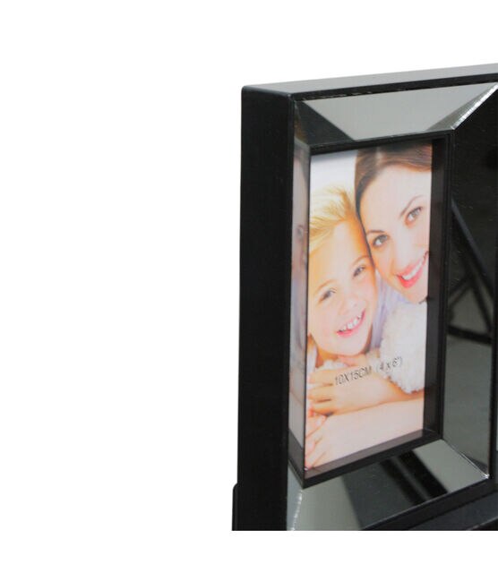 Northlight 14.5" Black 4 Photo Mirrored Collage Frame, , hi-res, image 3