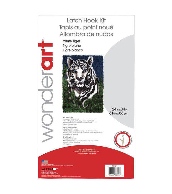 Wonderart Latch Hook Kit 24"X34" White Tiger