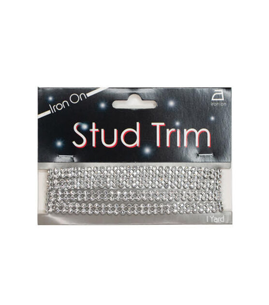 Iron On Rhinestone Trim Silver, , hi-res, image 1