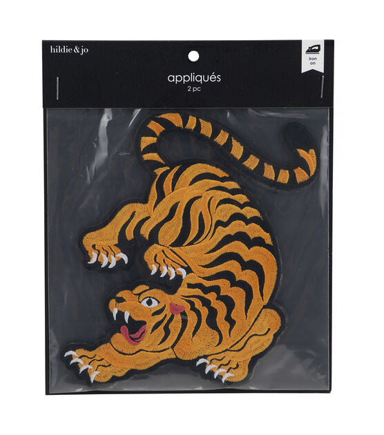 5" x 6.5" Tiger Iron On Patches 2ct by hildie & jo