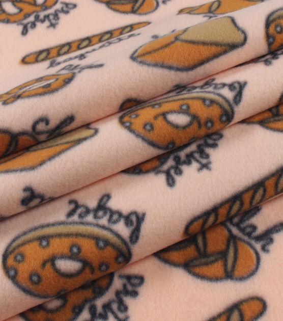 Tossed Bread Variety Blizzard Prints Fleece Fabric, , hi-res, image 3