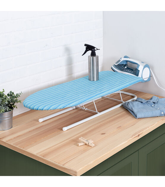 Honey Can Do 32" x 6" Blue Tabletop Ironing Board With Iron Rest, , hi-res, image 4