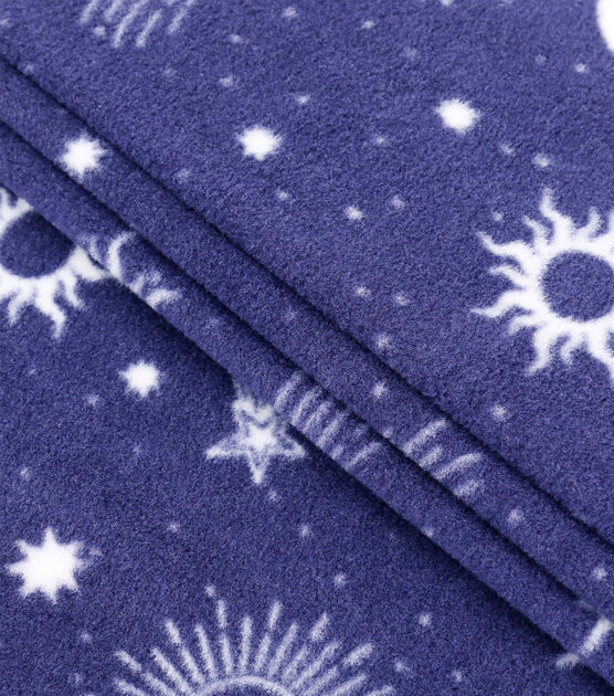 Celestials on Purple Anti Pill Fleece Fabric, , hi-res, image 2