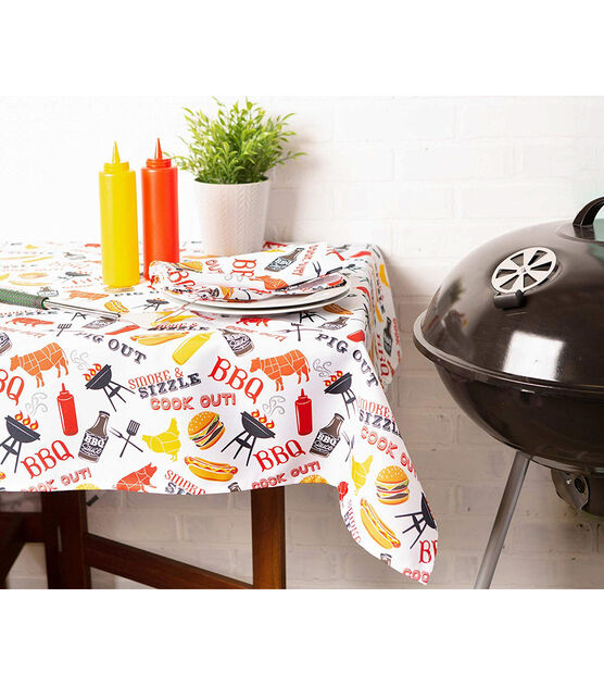 Design Imports BBQ Fun Outdoor Tablecloth 120", , hi-res, image 5