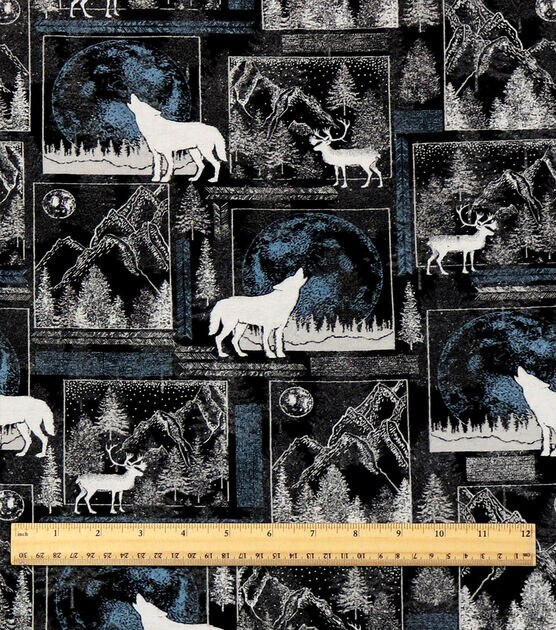 Forest In The Night Framed Super Snuggle Flannel Fabric, , hi-res, image 3