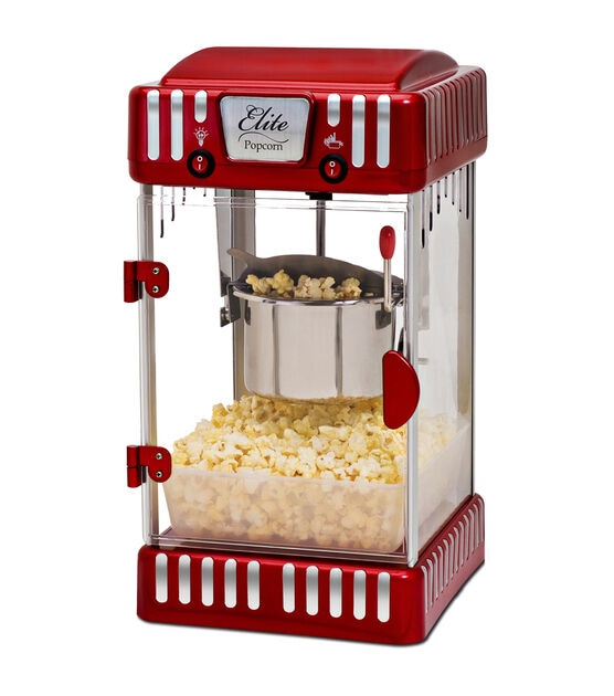 Red Popcorn Maker Vintage Movie Theater Popcorn Popper Machine with 8 Oz  Kettle