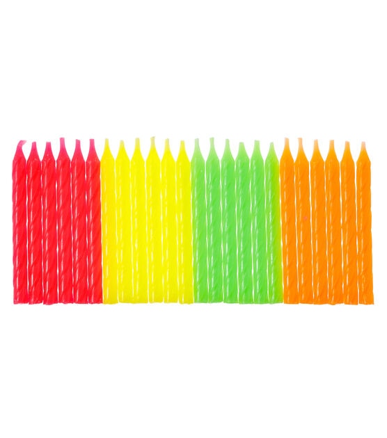 2" Neon Birthday Candles 24ct by STIR, , hi-res, image 3