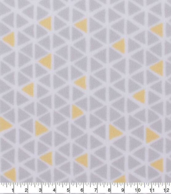 Blizzard Fleece Fabric Yellow and Gray Geo